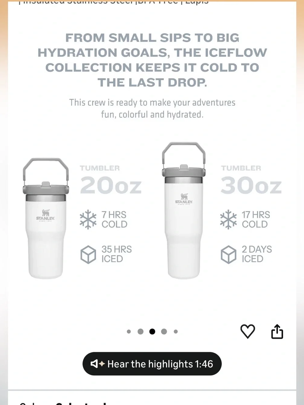 Stanley The IceFlow™ Flip Straw Tumbler | 30 OZ in Lapis Blue - Picture 6 of 16